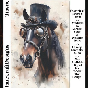 Papel De Seda Caballo Semental Victoriano Steampunk DF2L Decoupa