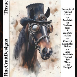 Papel De Seda Caballo Semental Victoriano Steampunk DF2R Decoupa