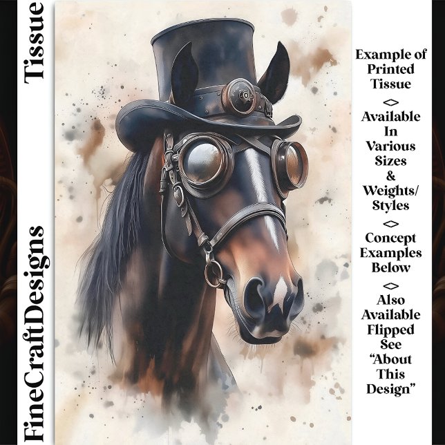 Papel De Seda Caballo Semental Victoriano Steampunk DF2R Decoupa (Subido por el creador)