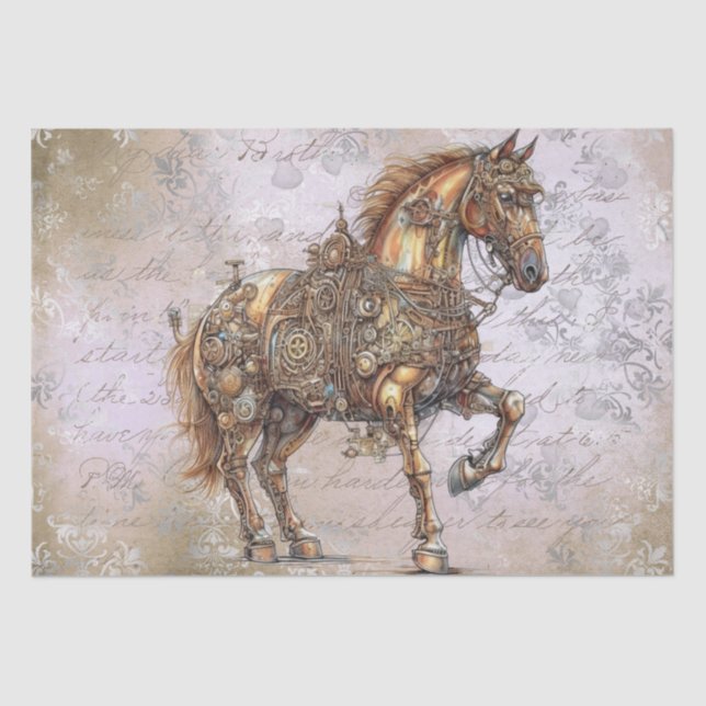 Papel De Seda Caballo Steampunk (Anverso)
