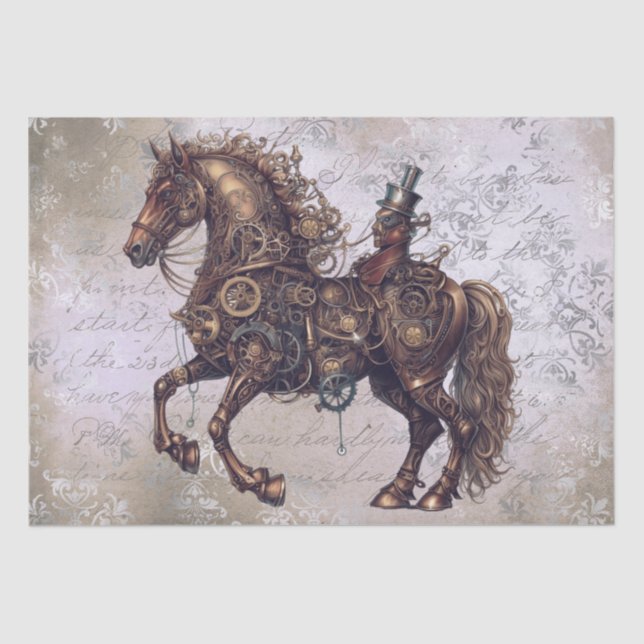 Papel De Seda Caballo Steampunk (Anverso)
