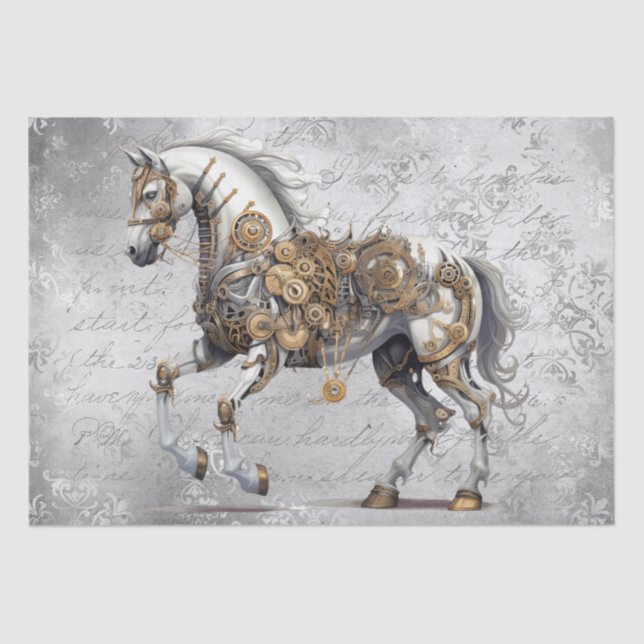Papel De Seda Caballo Steampunk (Anverso)