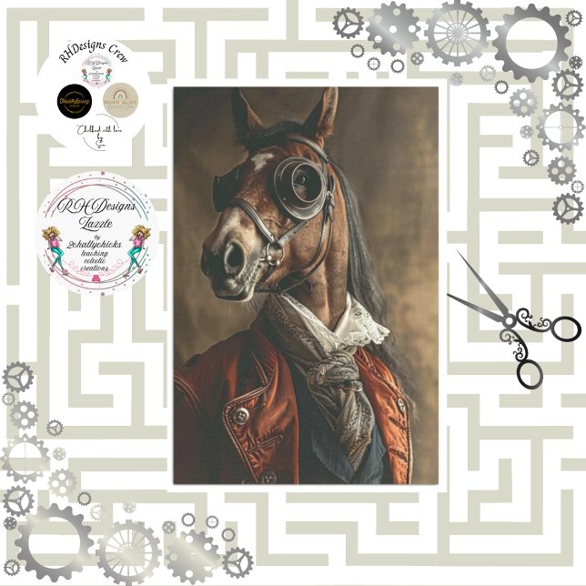 Papel De Seda Caballo Steampunk Vintage Decoupage (Subido por el creador)