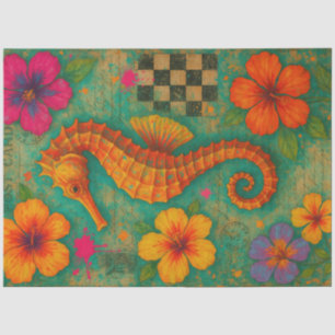 Papel De Seda Caballo Tropical de Postcard Decoupage Boho