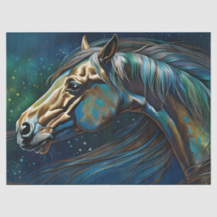 Papel De Seda Caballo Verde azulado verde marrón