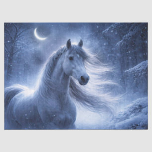 Papel De Seda Caballo y Luna Hermoso Invierno