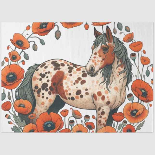 Papel De Seda Caballos Appy Appy Appy Appaloosa (Anverso)