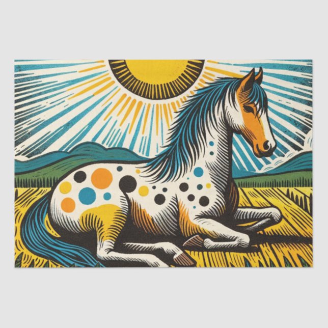 Papel De Seda Caballos de Arte de Caballos de Appaloosa (Anverso)