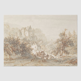 Papel De Seda Caballos de caza de arte ventilado beige