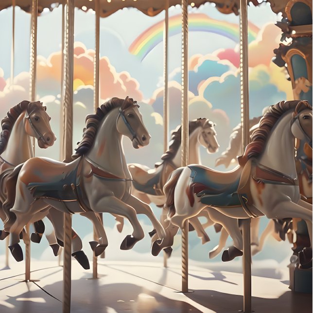 Papel De Seda Caballos de época Carousel Decoupage papel. (Subido por el creador)