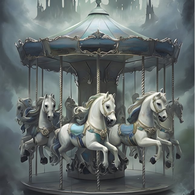 Papel De Seda Caballos de época Carousel Decoupage papel. (Subido por el creador)
