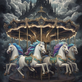 Papel De Seda Caballos de época Carousel Decoupage papel.