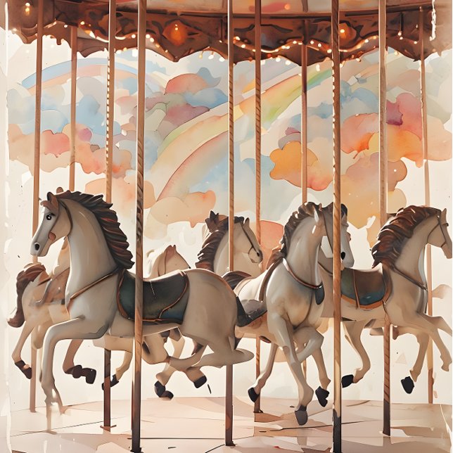 Papel De Seda Caballos de época Carousel Decoupage papel. (Subido por el creador)