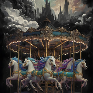 Papel De Seda Caballos de época Carousel Decoupage papel.