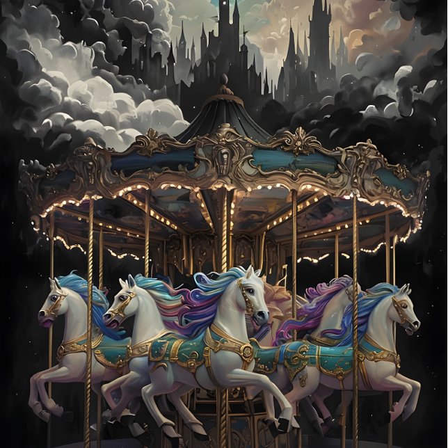 Papel De Seda Caballos de época Carousel Decoupage papel. (Subido por el creador)