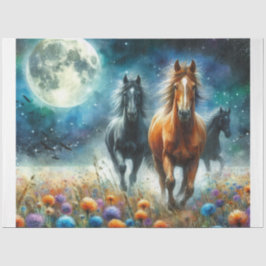 Papel De Seda Caballos de flores silvestres