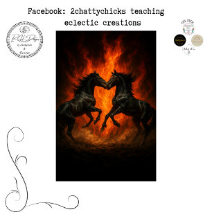 Papel De Seda Caballos de Fuego Chinos Decoupage Stallion
