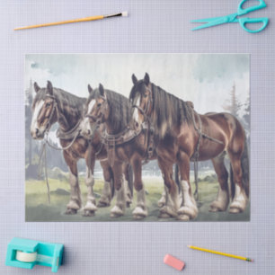 Papel De Seda Caballos de tiro decoupage