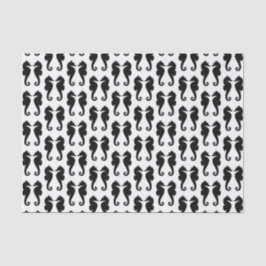Papel De Seda Caballos del Mar Negro sobre blanco