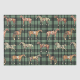 Papel De Seda Caballos Elegantes con Silla de Montar Vintage Cua