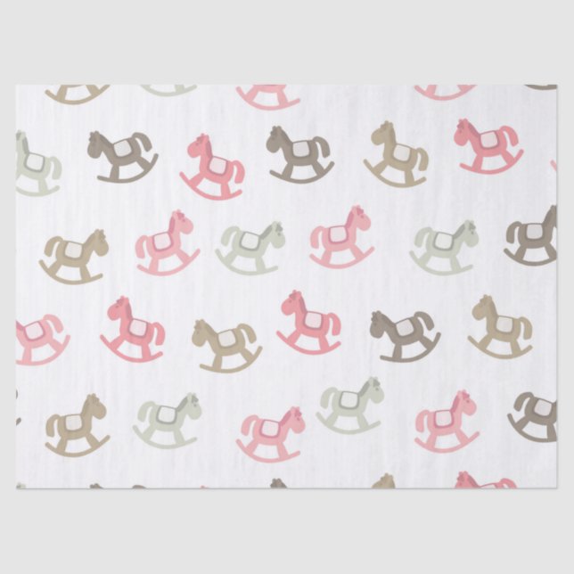 Papel De Seda Caballos mecedora hermosos del bebé (Anverso)