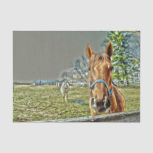 Papel De Seda Caballos Rústico País Occidental Granja Decoupage