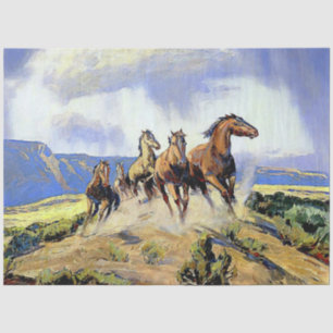Papel De Seda “Caballos salvajes de Nevada” de Carl Oscar Borg