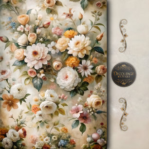 Papel De Seda Cabaña Romántica Floral Decoupage