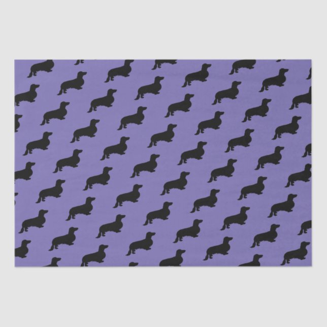 Papel De Seda Cabello largo de Dachshund - Silhouette 1 (Anverso)