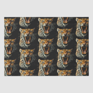 Papel De Seda Cabeza de ataque ruidosa de leopardo