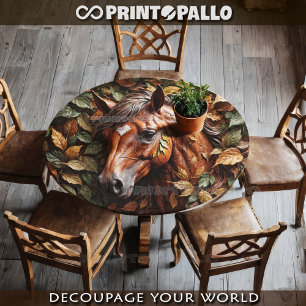 Papel De Seda Cabeza de caballo en hojas de otoño