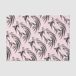 Papel De Seda Cabeza de caballo negra en rosa