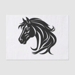 Papel De Seda Cabeza de caballo negro magnífico