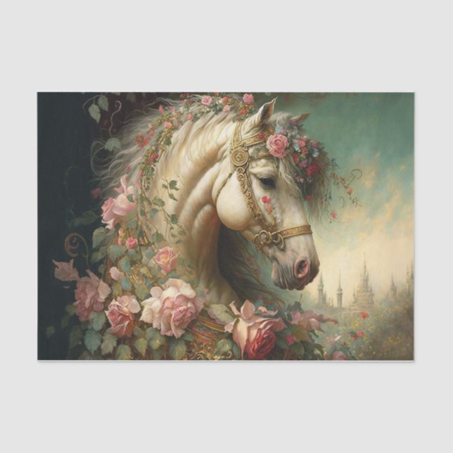 Papel De Seda Cabeza de caballo victoriana (Anverso)