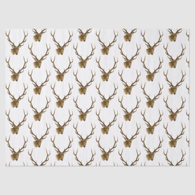 Papel De Seda Cabeza de ciervo con angulas grandes #1 (Anverso)