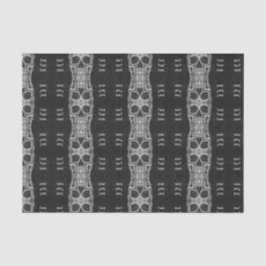 Papel De Seda Cabeza De Cráneo Gótica Patrón Blanco Y Negro