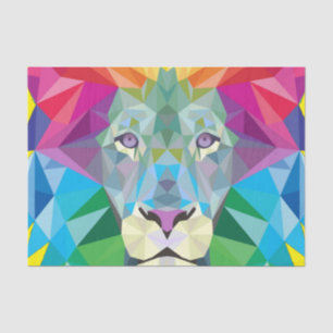 Papel De Seda Cabeza de león geométrica