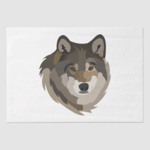 Papel De Seda Cabeza de Lobo Animal Gris Lobo Salvaje