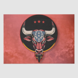 Papel De Seda Cabeza de toro patriótica, un toro americano