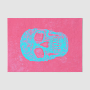 Papel De Seda Cabeza gótica de cráneo rosa caliente Decoupage az