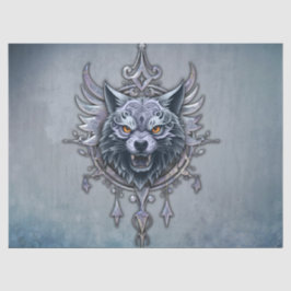 Papel De Seda Cabeza mística de lobo.