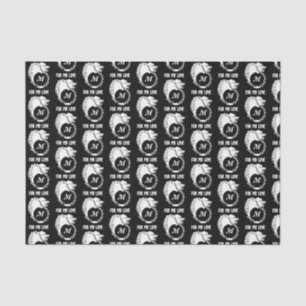 Papel De Seda Cabeza tribal de Lobo Blanco Silhourel Laurel Mono
