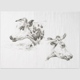 Papel De Seda Cabezas de toro Ephemera Desahuciar Vintage Farm C