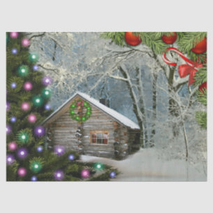 Papel De Seda Cabina De Registro Rústica En Los Navidades Salvaj