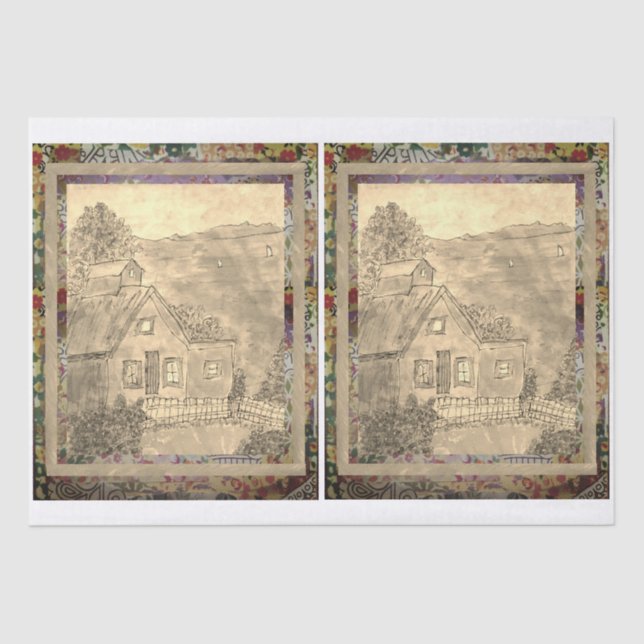 Papel De Seda Cabina en el lago (Anverso)