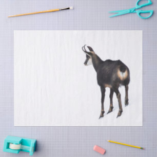 Papel De Seda Cabra alpina de montaña Chamois minimalista en la 