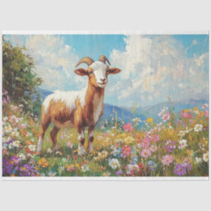 Papel De Seda Cabra linda decoupage de prado de flores silvestre