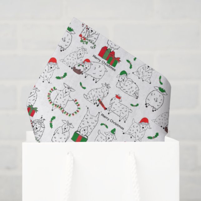 Papel De Seda Cabras festivas en Navidades (Bolsa de regalo)