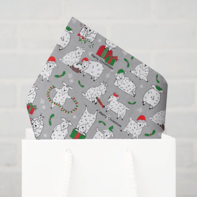 Papel De Seda Cabras festivas en Navidades (Bolsa de regalo)