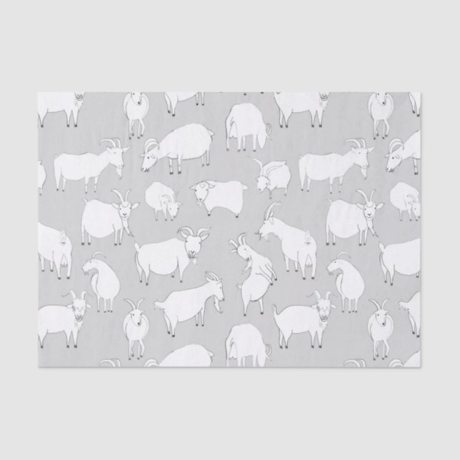Papel De Seda Cabras que juegan - gris (Anverso)